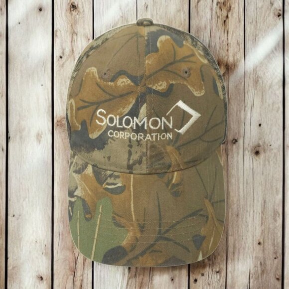 Solomon Corporation Mesh Camo Strapback Cap Hat Trucker Hunting Baseball - Picture 1 of 14
